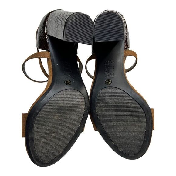 Ana high heels shoes size 7.5 M- brown fabric upper pre owned a new approach. - Picture 5 of 6